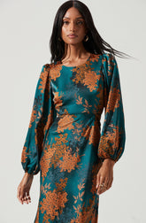 Blue Split Neck Flare Dress - This dress is ideal for a summer brunch.